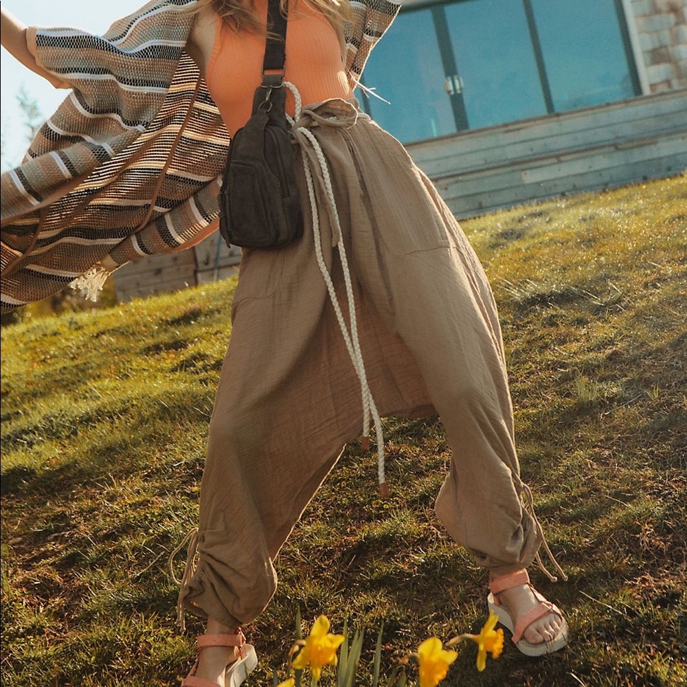 Free People Endless Summer Major Crush Harem Pant in Beige/Natural